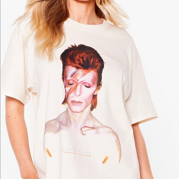 LAST ONE! David Bowie Graphic Band Mini Tee Shirt Dress - Picture 3 of 7